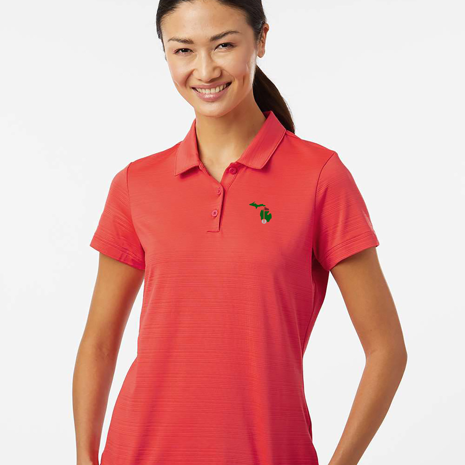 Ladies Adidas Textured Stripe Polo - Image 2