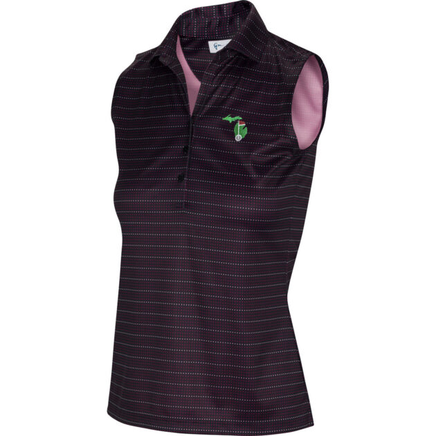 Women's Greg Norman Dotted Stripe Sleeveless Polo