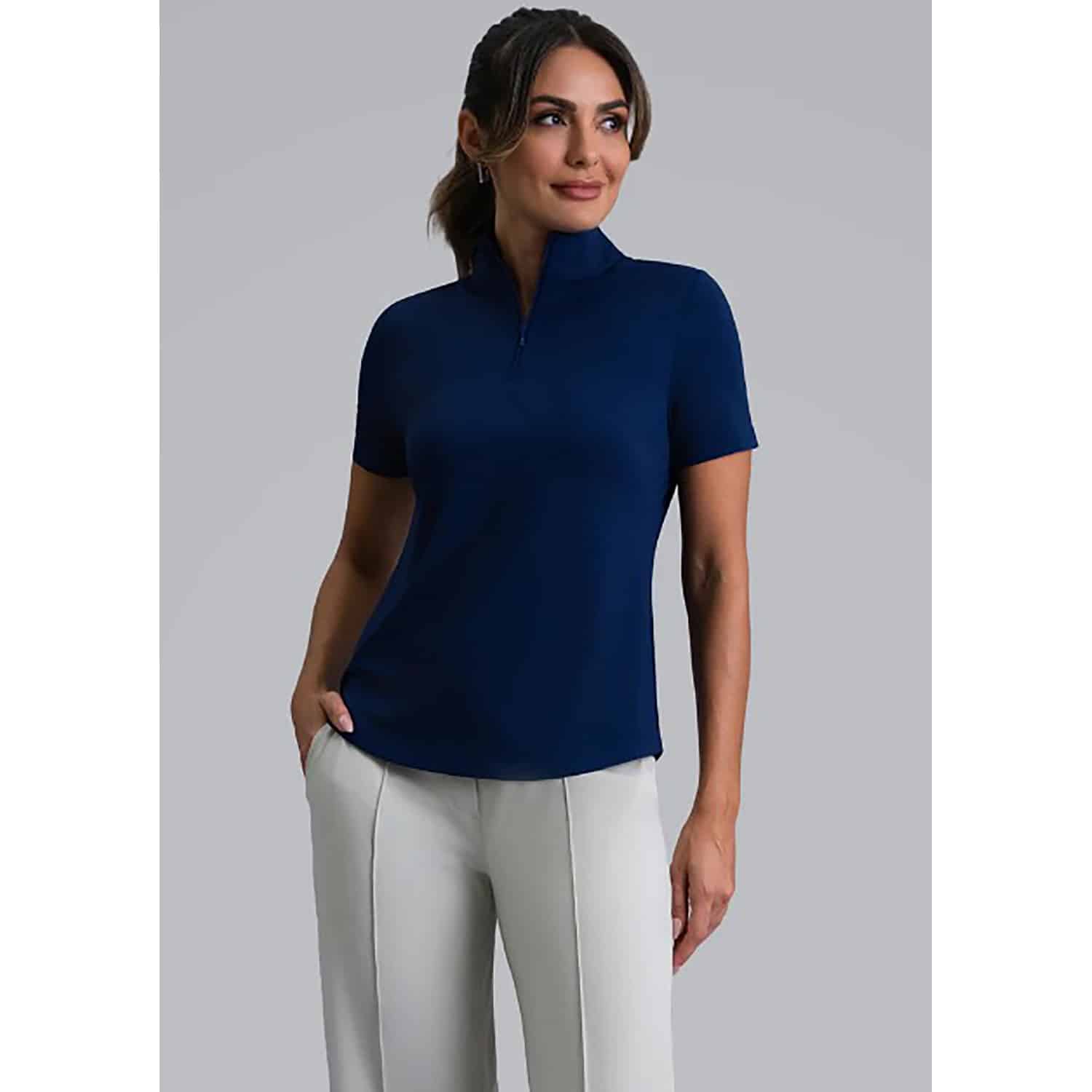 IBKUL Short Sleeve Mock Neck - Image 2