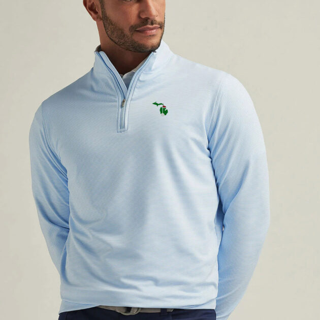 Peter Millar Perth Sugar Stripe Performance Quarter Zip