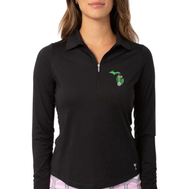 Women's Golftini Long Sleeve Zip Tech Polo