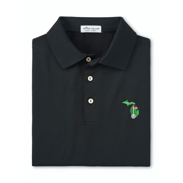 Men's Peter Millar Solid Performance Jersey Polo Sean Self-Collar